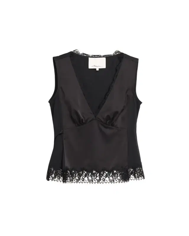 Sleeveless Satin Lace Combo Top Sleeveless Satin Lace Combo Top