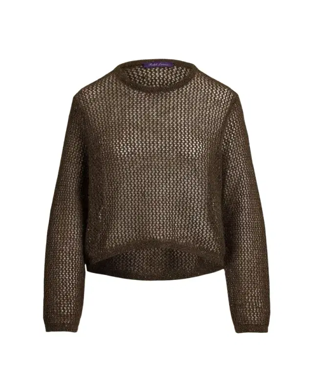 Metallic Mesh Boatneck Sweater Metallic Mesh Boatneck Sweater