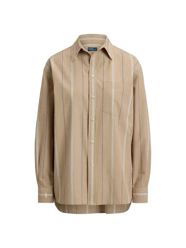 Women's Oversized Striped Cotton Button-Front Shirt Women's Oversized Striped Cotton Button-Front Shirt