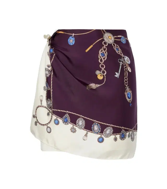 Printed sill twill wrap skirt Printed sill twill wrap skirt