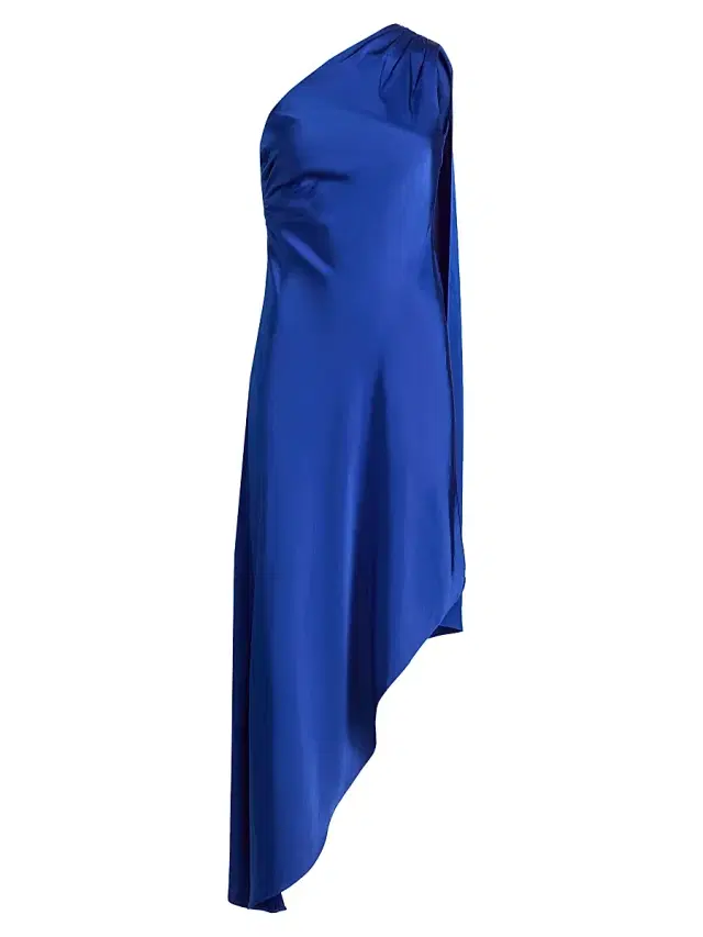 Women's Satin One-Shoulder Midi-Dress Women's Satin One-Shoulder Midi-Dress