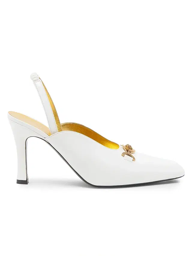 Women's 90MM Medusa-Detail Leather Slingback Pumps Women's 90MM Medusa-Detail Leather Slingback Pumps