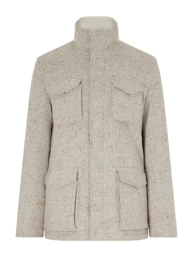 Virgin Wool-Tweed Field Jacket - Men Virgin Wool-Tweed Field Jacket - Men
