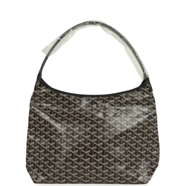 Goyard Goyardine Black Boheme Hobo Bag Palladium Hardware Goyard Goyardine Black Boheme Hobo Bag Palladium Hardware