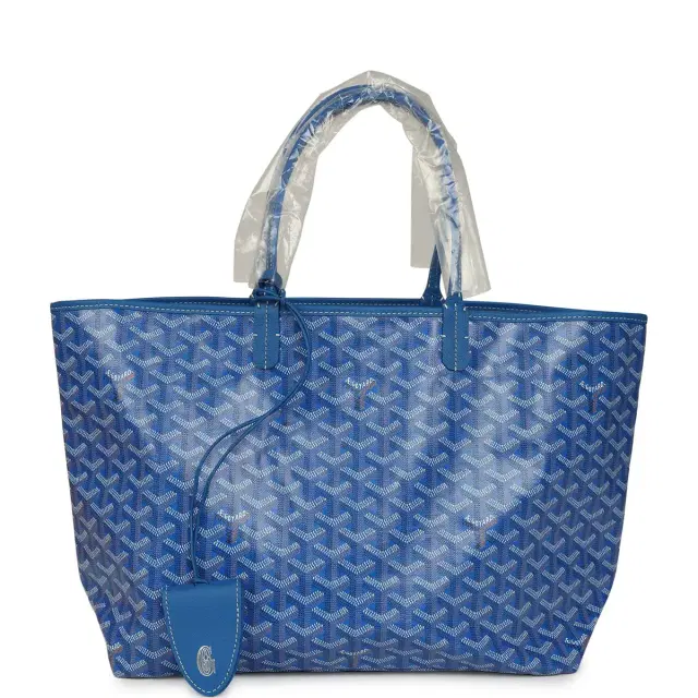 Goyard Goyardine Sky Blue Saint Louis PM Tote Bag Palladium Hardware Goyard Goyardine Sky Blue Saint Louis PM Tote Bag Palladium Hardware