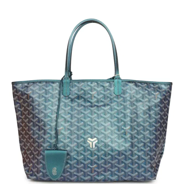 Goyard Goyardine Pearly Blue Saint Louis PM Tote Bag Palladium Hardware Goyard Goyardine Pearly Blue Saint Louis PM Tote Bag Palladium Hardware